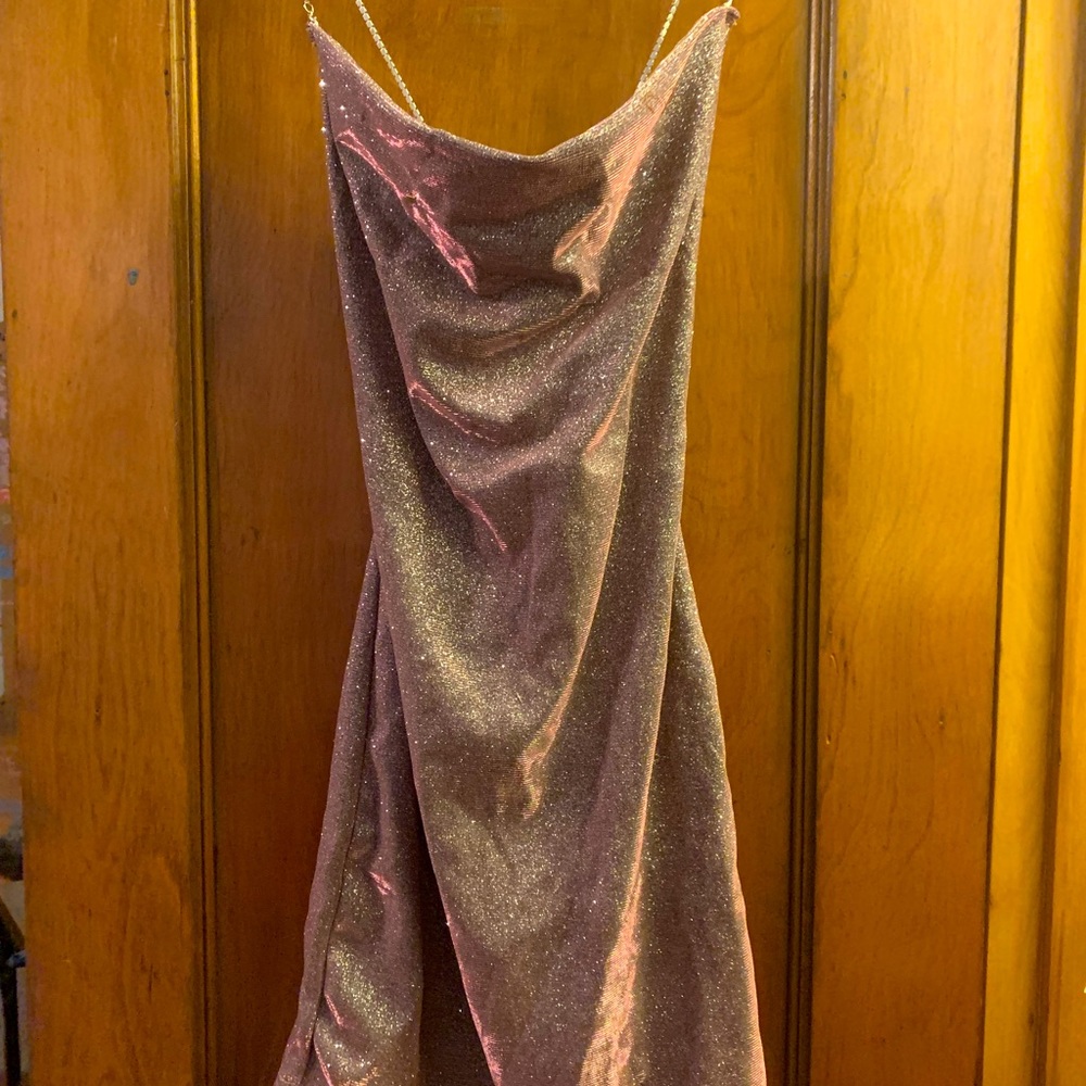 Sparkly off pink dress